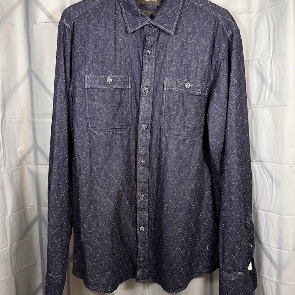Banana Republic Dark Blue Patterned Shirt